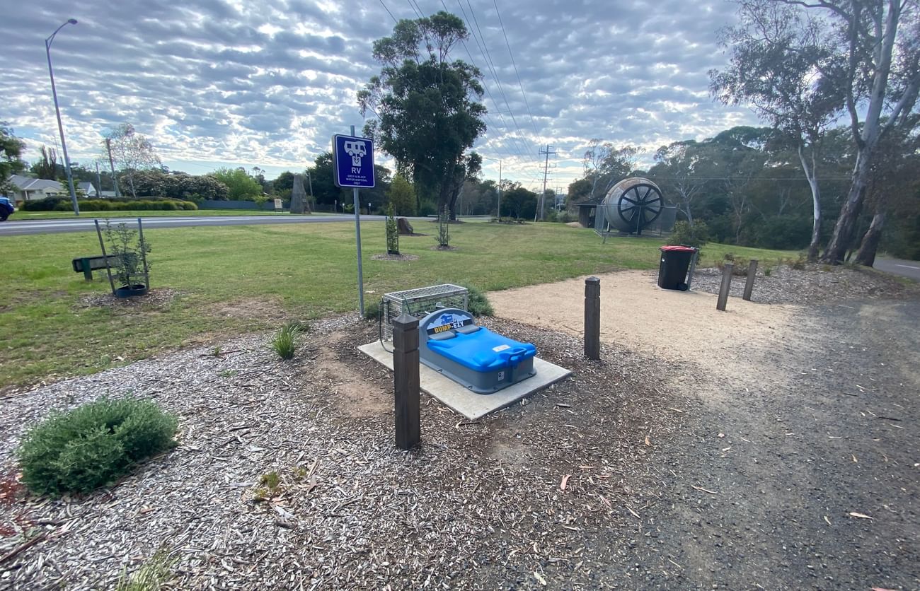 A caravan dump point at an Australian rest area